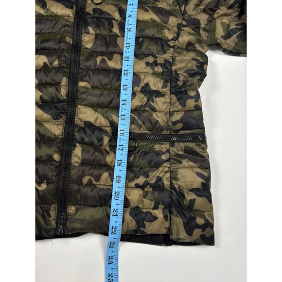 Me Jane Camo Quilted Puffer Jacket Womens Medium Military Utility Lightweight - Picture 8 of 10